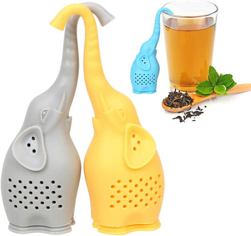 Tvoip 3Pcs Tea Infuser - Cute Small Elephant Silicone Tea Strainer for Loose Leaf Tea