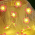 Lxcom Lighting Plumeria Flower String Lights 20LED Battery Powered Fairy Lights for Christmas Party Home Wedding
