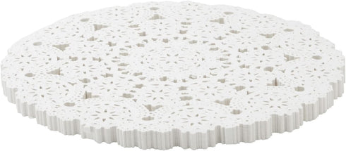 Juvale White Lace Paper Doilies for Tea Party Decorations - 12 in Round, 200 Pack Disposable Paper Placemats
