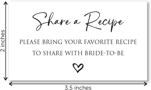 Bridal Recipe Request Cards - 48 Cards