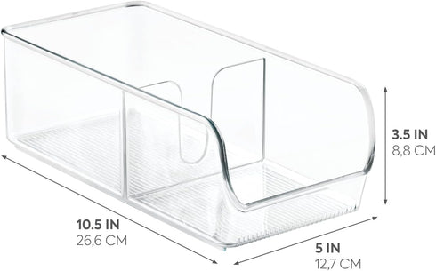 iDesign Linus Spice Packet Organizer Bin for Kitchen Pantry, Cabinet, Countertops - Clear Large