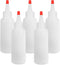 Ninsula 5Pcs Squeeze Bottles, 4 Oz Plastic Condiment Squeeze Bottles with Red Twist