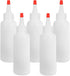 Ninsula 5Pcs Squeeze Bottles, 4 Oz Plastic Condiment Squeeze Bottles with Red Twist