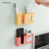 D3 Wall Mount Phone Holder, Punch-Free Mobile Phones Charging Stand, Sticky Remote Control Storage Box, White