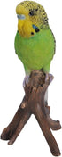 Hi-Line Gift Ltd Green Budgie on Branch Statue