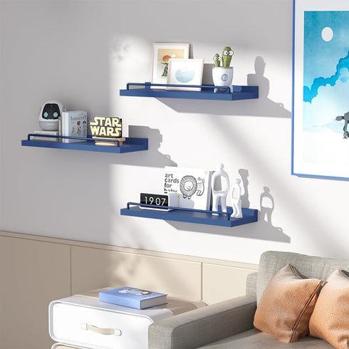 Set 3 RYOFOBETTO Floating Shelves, Bathroom Decor Shelves Over Toilet, Farmhouse Wall Shelves for Living Room, Bedroom