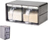 MARWENSED Salt Container With Lid And Spoon, Clear Seasoning Rack Spice Pots, 3