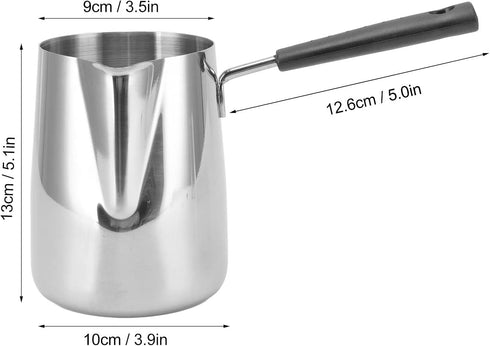 Long Handle Coffee Toroid Pitcher,304 Stainless Steel Coffee Decanter Rustproof Smoother Milk Frother Pitcher for Home Coffee Shop(1000ml)