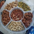 2 Pack Candy and Nut Serving Container, Appetizer Tray with Lid, 6 Compartment Round Plastic Food Storage Organizer,