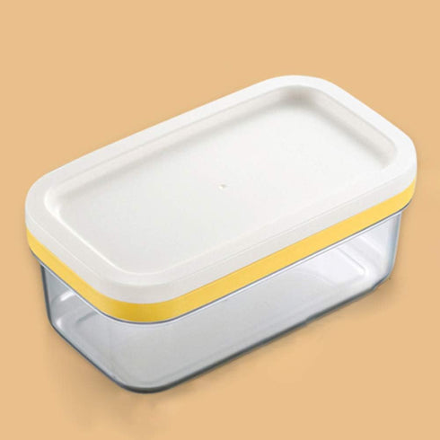 Butter Dish with Lid, Plastic Rectangle Butter Keeper with Cutter for Easy Storage, Countertop or Fridge