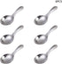 6pcs Stainless Steel Short Handle Spoons, 3.54x1.77inch Round Dessert Spoons Ice Cream Spoon Use for Kitchen or Restaurant(Silver)