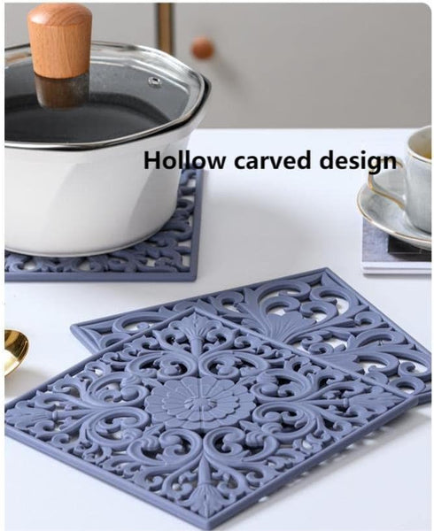 Smithcraft Silicone Trivets for Hot Pots and Pans, Square Hot Pads for Kitchen Counter, Multi Function Silicone Pot