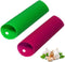 Sinnsally Garlic Peeler Skin Remover Roller Keeper, Easy Quick Silicone Tube Roller for Garlic Peeling (Green, Red)