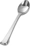 Zappy 100 Silver Mini Plastic Spoons - 3.75" Dessert & Ice Cream Spoons