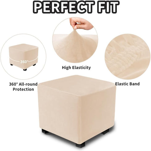 S/Length&Width:13-18"/Height:15-18",Camel) Ottoman Covers Slipcover Square Ottoman Covers Protector for Footrest Foot