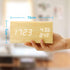 OCT17 Wooden Alarm Clock - Smart LED Digital Clock with Time Temperature, Humidity Display, Bamboo, Adjustable