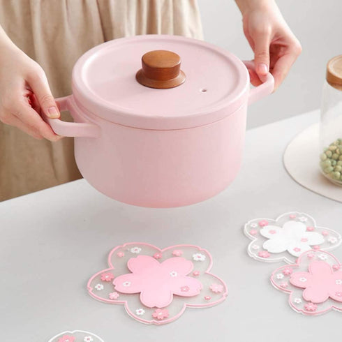 Durable Non-Slip Sakura Coffee Cup PVC Coaster, Home Tea Coaster Bowl Pad Placemat (S)