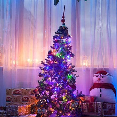 33ft 100 8 3AA ASENEK Christmas Light, LED Outdoor String Light with Timer & Modes, Battery Operated Waterproof String