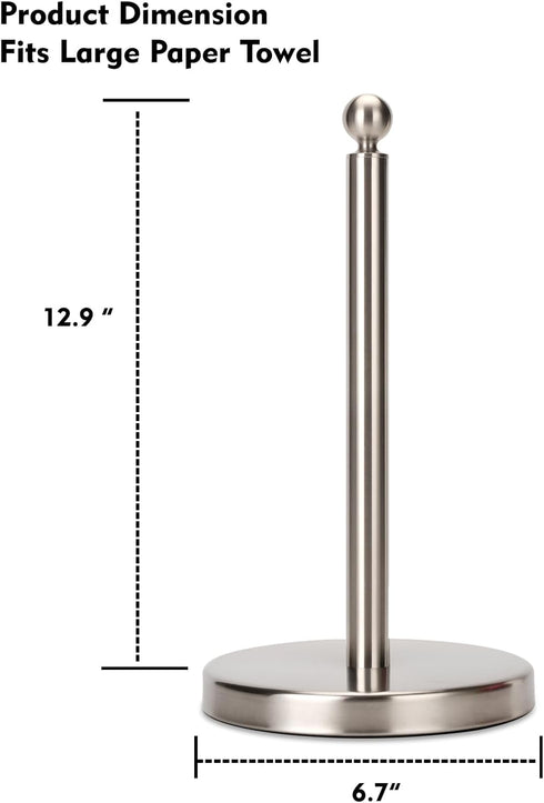 Countertop, Kalitro Paper Towel Holder Standing Paper Towel Roll Holder for Kitchen Bathroom, with Weighted Base