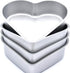 Pack of 4 Cute Non-Stick Pan-Shaped Cake Molds, Small Silver Heart-Shaped Pudding Jelly Cups