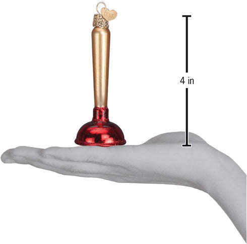 Old World Christmas Toilet Plunger Glass Blown Ornaments for Christmas Tree - 32193