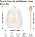 Kosmeey Ceramic Honey Jar with Wooden Honey Dipper-Honey Pot with Dipper- Honey Jar with Stand, Great Bee Decor