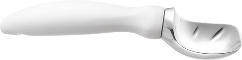 Commercial Frozen Spring Chef White Ice Cream Scoop with Comfortable Handle - Heavy Duty Metal Ice Cream Scooper