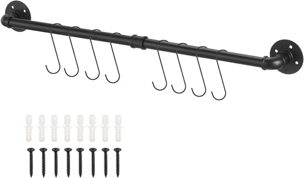 uxcell Wall Mounted Towel Rack, Industrial Pipe Towel Bar, Bathroom Hardware Towel Bar Accessory, Kitchen Pot Rack DIY