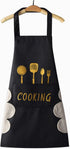 DILLMAN Women Kitchen Apron with Hand Wipe Pockets, Big Pocket, Waterproof for Cooking and Baking
