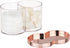 mDesign Plastic Canister Jar Organizer Set with Storage Lid - Clear/Rose Gold Lumiere Collection for Bathroom/Restroom