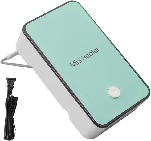 Mini Air Heater, Desktop Electric Warmer with Rotatable Bracket, Quick Heating for Home Office (Cyan)