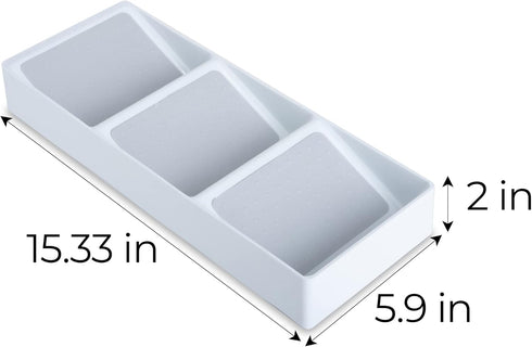 Smart Design 3 Section Plastic Spice Rack Drawer, Non-Slip Lining and Feet, BPA Free, Seasoning Jars, Makeup Storage,