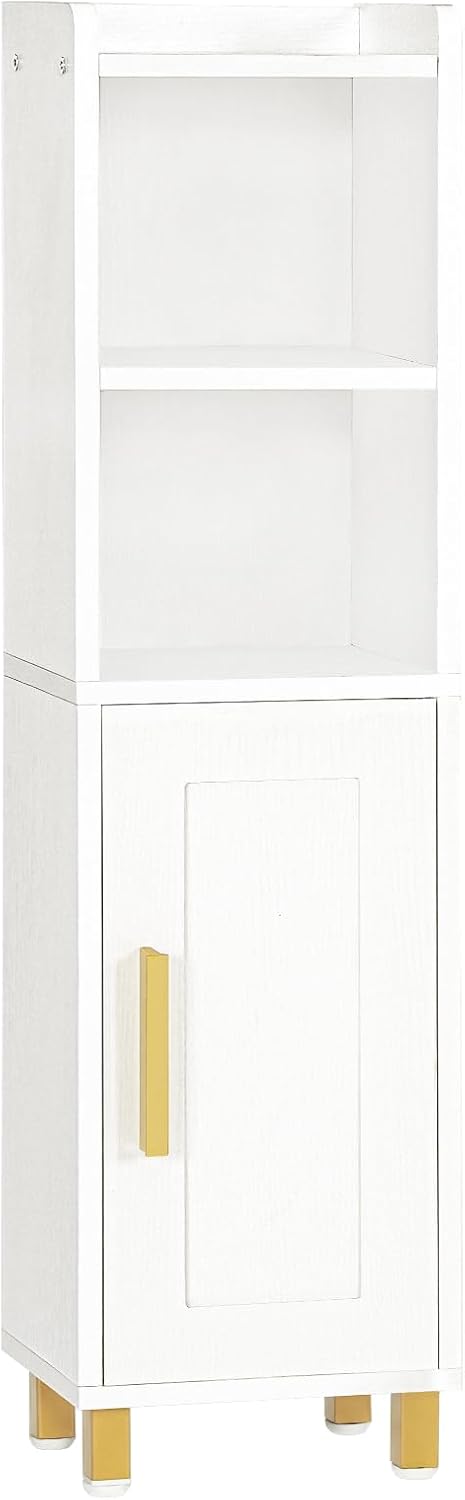 7.9" 5.9" 31.5" HOOBRO Small Bathroom Storage Cabinet, Narrow Corner Floor Cabinet with Door and Adjustable Shelf, L x