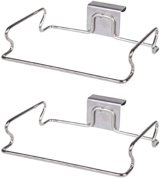 KABAKE 2 Pack Stainless Steel Trash Bag Holder, Garbage Storage Bags Rack, Hanging