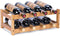 Wine Rack, Natural Bamboo Countertop Wine Storage Rack, 2-Tiers for 8 Bottles, Wine Display Shelf