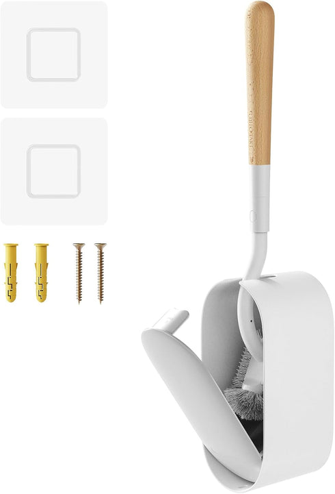 Diveotree Toilet Cleaner Brush, Toilet Brush and Holder for Dead Corner Cleaning, Wall