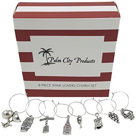 Two Gorgeous Wine Charm Sets – 18 Pieces Total, Wine Lover and World Traveler Themes