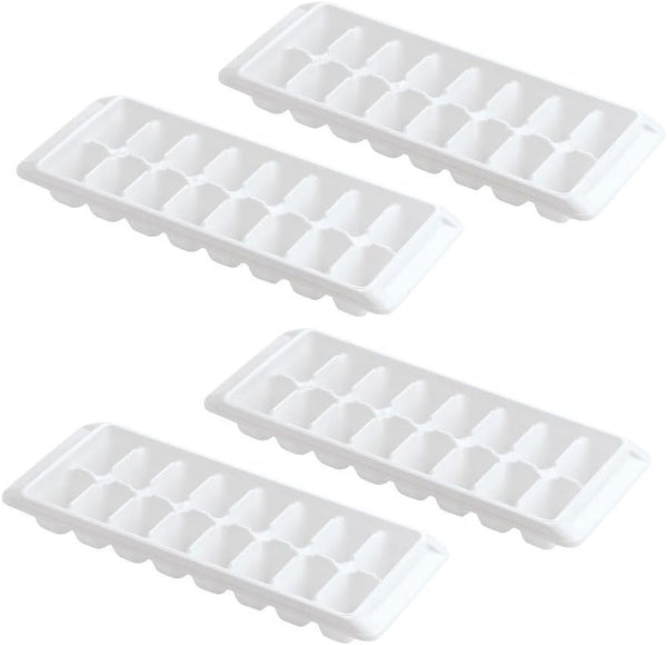 Easy Release White Ice Cube Tray, 16 Cube Trays (Pack of 4)