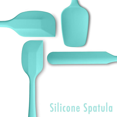 4 Piece Silicone Spatula Set, Flexible Heat Resistant Non-scratch Baking Cooking Rubber Spatulas with Stainless Steel Core, Aqua Sky by JXWING