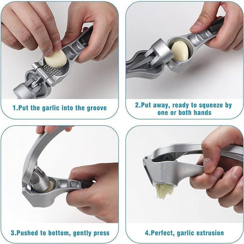 Longmann Pamperd Chf Garlic Press, Garlic Mincer Easy-squeeze Ergonomic Handle, No Need To Peel, Rust Proof