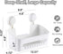 Suction Cup Shower Organizer Basket, Plastic Bath Shelf with Strong Suction Power, Waterproof, Reusable Caddy for