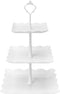 Coitak 3 Tier Cupcake Stand, Plastic Tiered Serving Stand, Square Dessert Tray for Baby Shower, Tea Party, Wedding