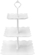 Coitak 3 Tier Cupcake Stand, Plastic Tiered Serving Stand, Square Dessert Tray for Baby Shower, Tea Party, Wedding