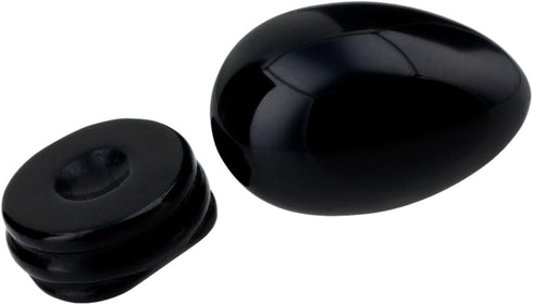 mookaitedecor Black Obsidian Crystal Egg Polished Gemstone Figurines with Stand