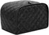4 Slice Toaster Cover, Quilted Polyester Fabric Dust-proof Cover for Kitchen Small Appliance, Black