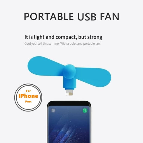 Cell Phone Fan for iPhone, 4 Pack Mini USB Fan for Mobile Phones, Portable Pocket Fan for iPhone 14 13 12 11 10 9