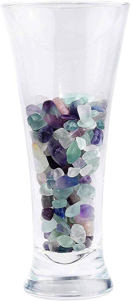 WAYBER Decorative Crystal Pebbles - 1 Lb/460g Natural Quartz Stones Aquarium Gravel Sea Glass Rock Sand for Fish Tank