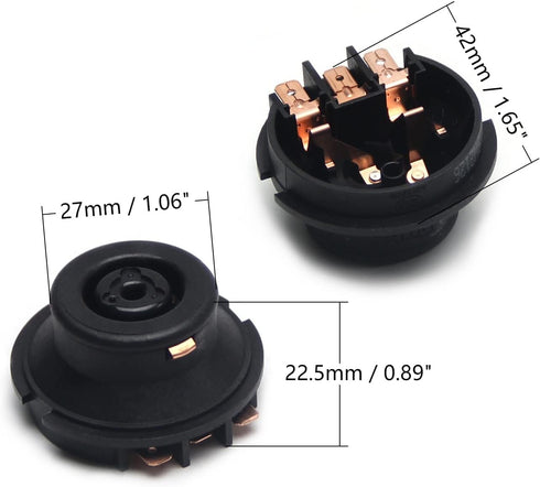 Fielect 2pcs Electric Kettle Base Coupler Connector, Black Temperature Control Tip Top Base Socket 220V