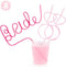 xo, Fetti Bachelorette Party XL Pink Bride + Diamond Ring Straw Set, 8 Pieces for Bridal Shower Decorations