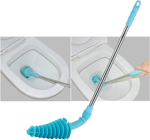 HOMEGOAL Toilet Plunger, Siphon Type Clog Remover, Flexible Rubber Head Stainless Steel Handle, Toilet Dredge Tool